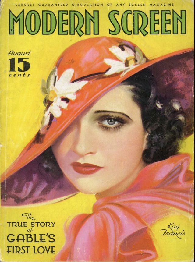 MODERN SCREEN magazine side cover Issue 45 August 1934